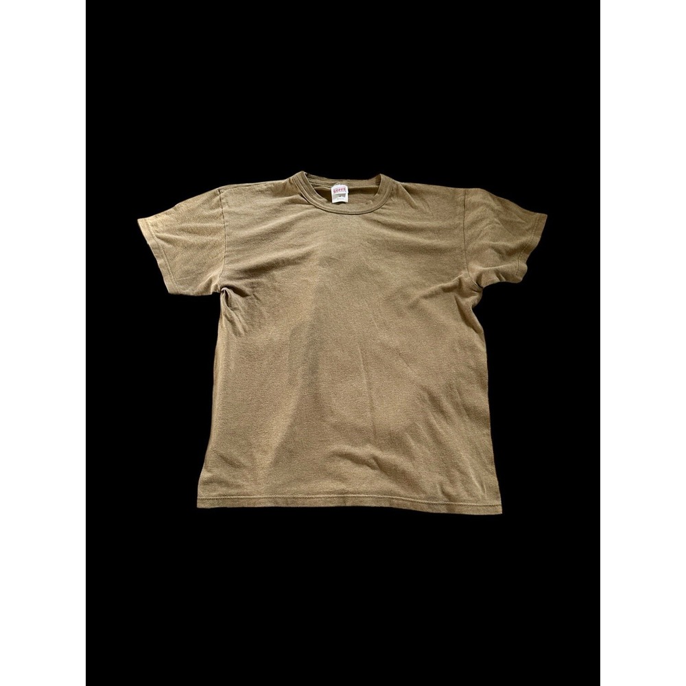 Soffe Military Brown Tshirt Medium‎ Distressed Vintage Stain